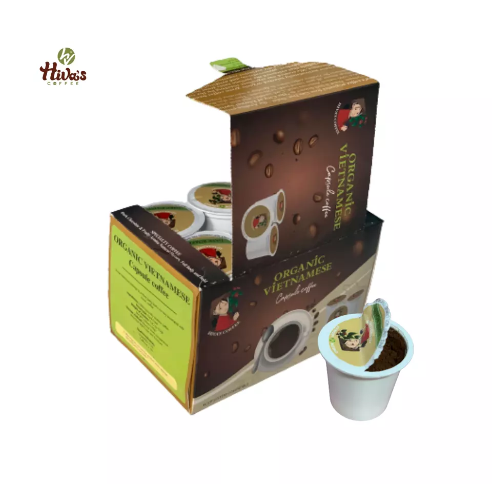 Premium quality coffee Arabica Vietnam Capsules coffee Kcup Hiva's coffee Italian roast Pod 10gr Directly at the factory