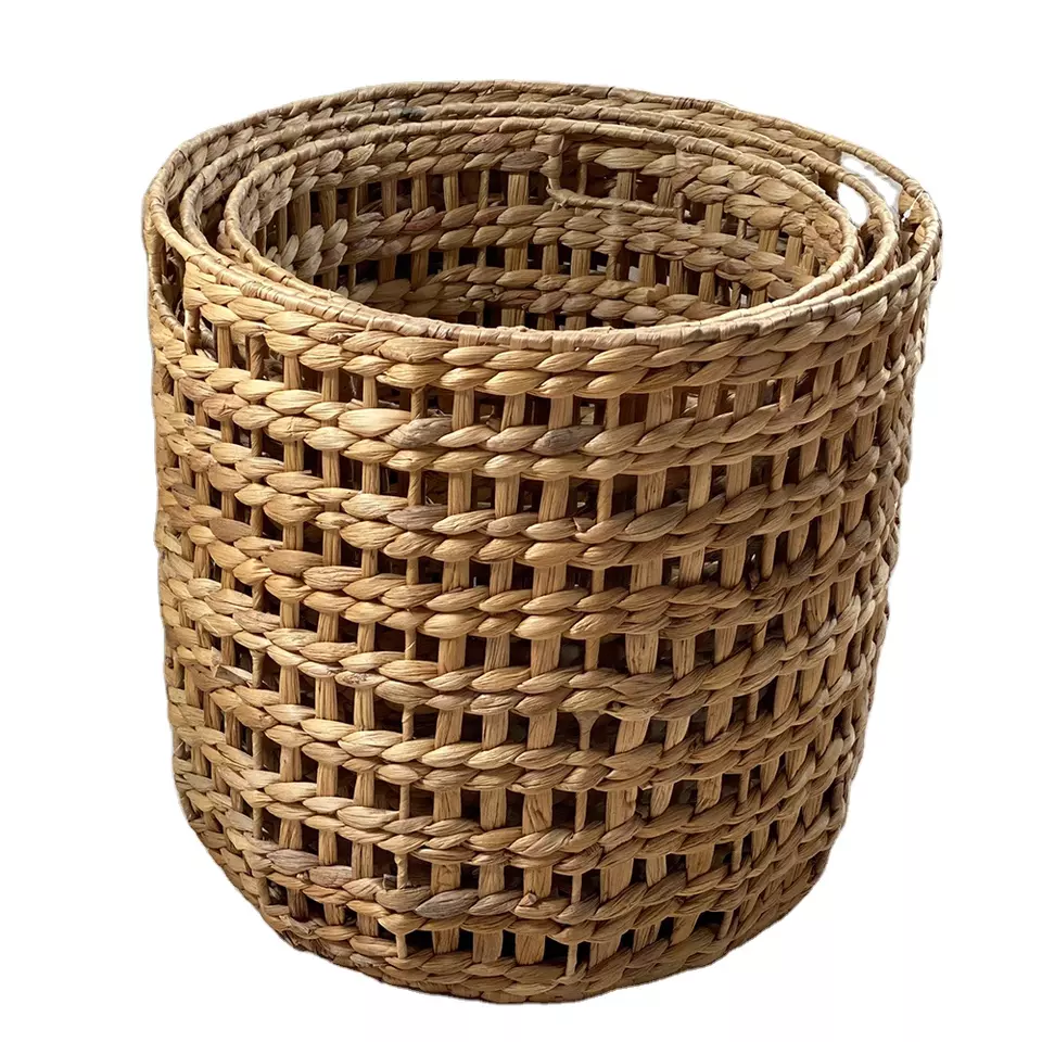 Cheap Wholesale Natural Round Set 3 Basket Open WH Weaving