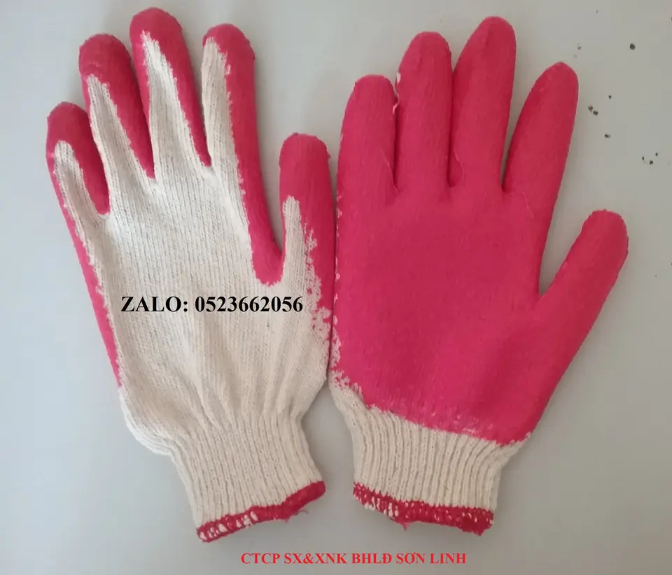 Vietnamese Hot Selling Safety Knitted Gloves - Dipping Palm Coating Cotton Lining gloves - Half Coated Natural Latex Gloves