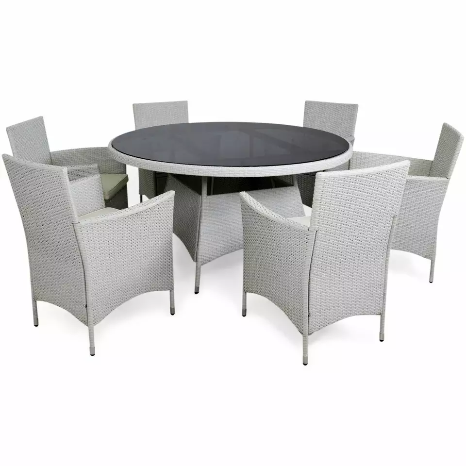 Round table sofa 140cm with 6 chairs made in Vietnam for indoor furniture decorative by 100% rattan