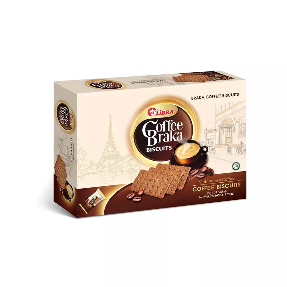 Sweet Halal Crispy Coffee Flavored Cracker Biscuits 360Gr