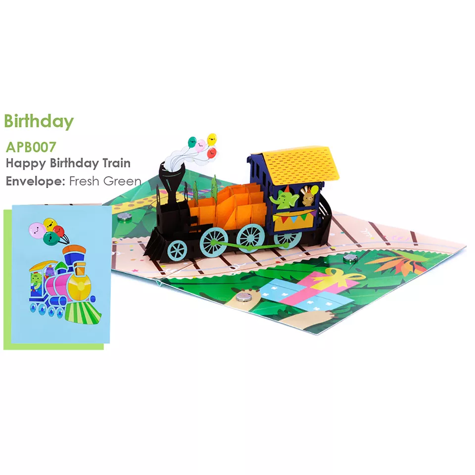 Handmade 3D Pop Up Gift Craft Paper Card Happy Birthday Greeting Card
