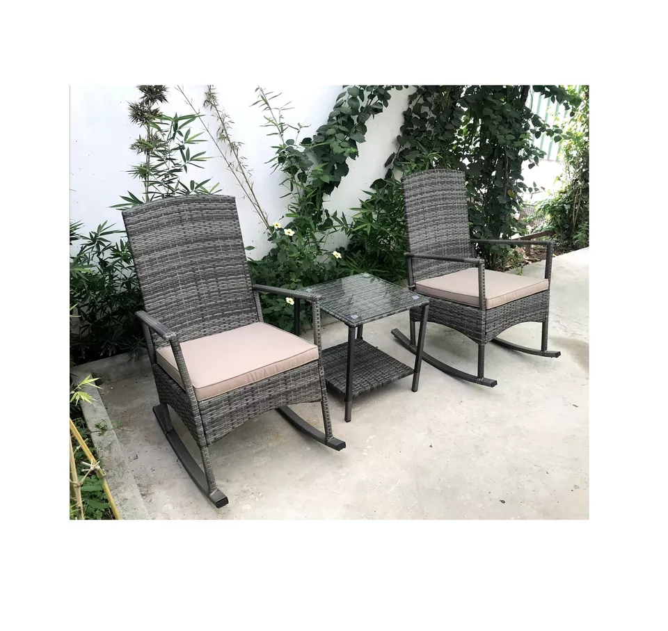 Outdoor Furniture Garden Sets Furniture Chair Rocker Set 3 PCS 2 Desk, 1 Table High Standard Vietnam Best Suppliers
