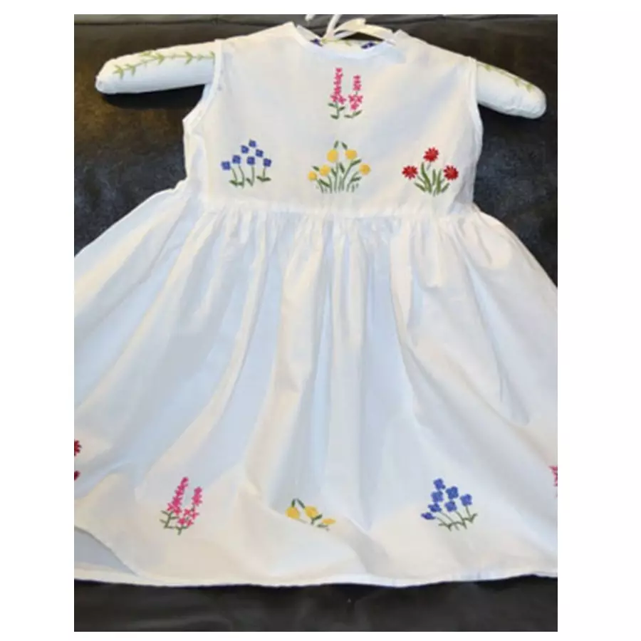 hand embroidrery baby dress 100%cotton Quang Thanh embroidery QTBD3