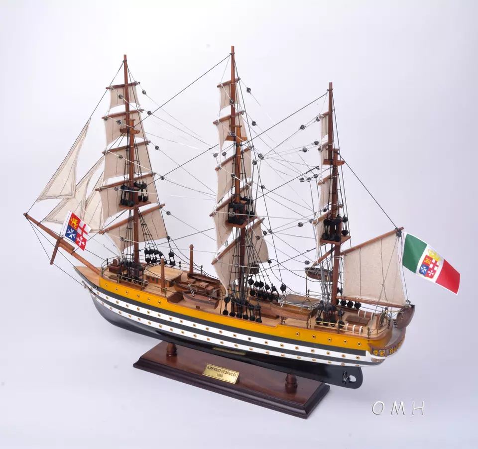 Wooden handicraft Amerigo Vespucci Painted L55 ship model nautical decor for home decoration