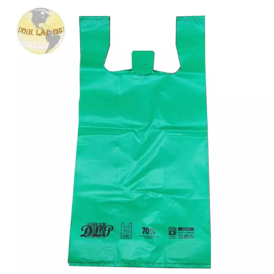 HDPE Color plastic bag packaging 70% Recycle Material Black Printing High Quality Competitive Price