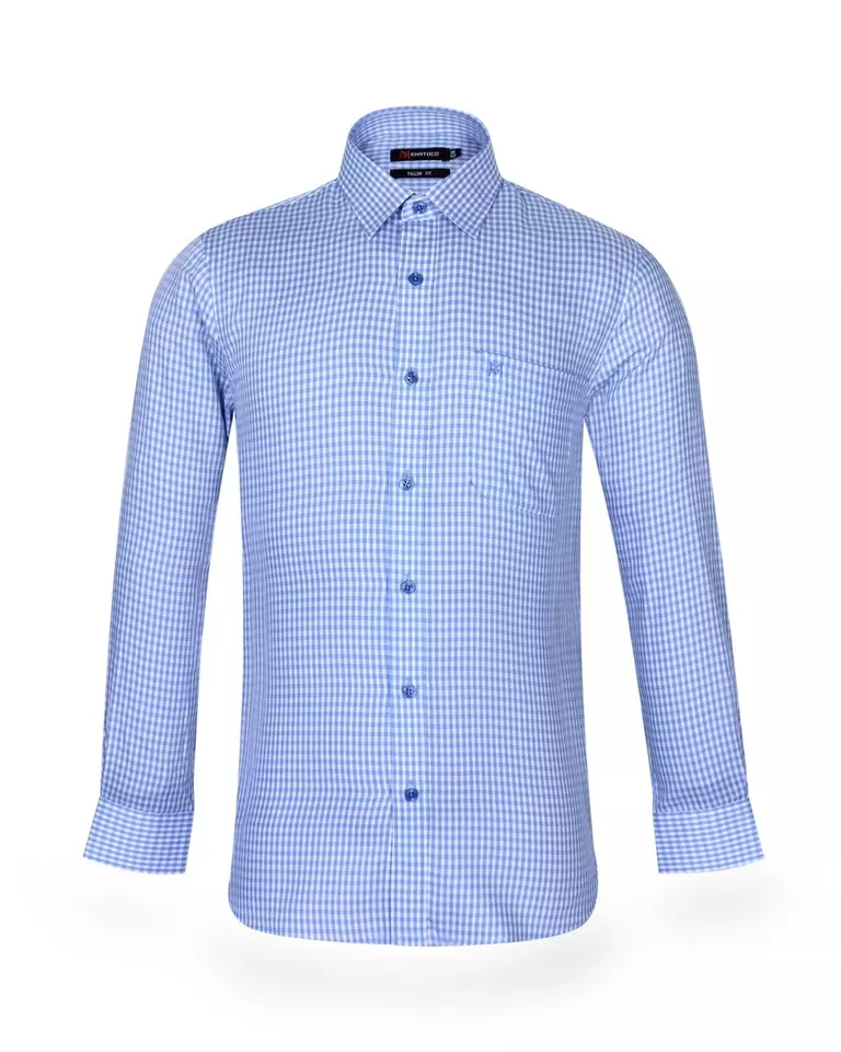 High Standard Men's Shirts Long Sleeve Men Plaid Shirts Mens Dress Shirts 100% Cotton Vietnam Manufacture