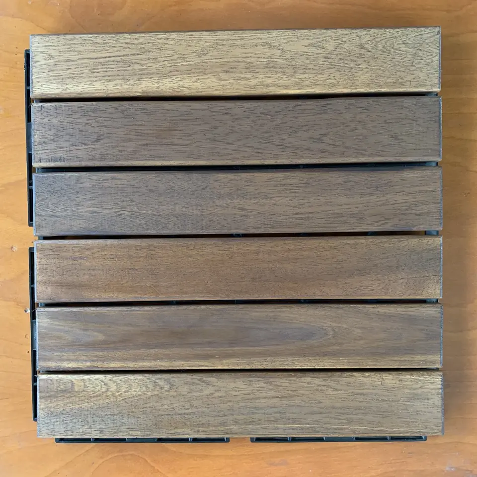 Acacia Solid Wood Flooring Interlocking Decking Wood Tile and Plastic Tile Indoor Outdoor Natural Wood