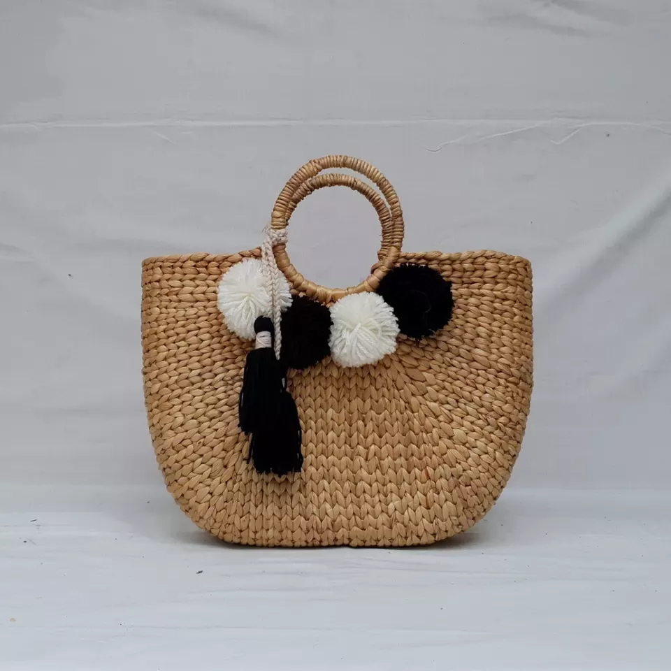 Rustic Style Environmental Friendliness Water hyacinth Bag With Handle Use Everyday From Viet Nam