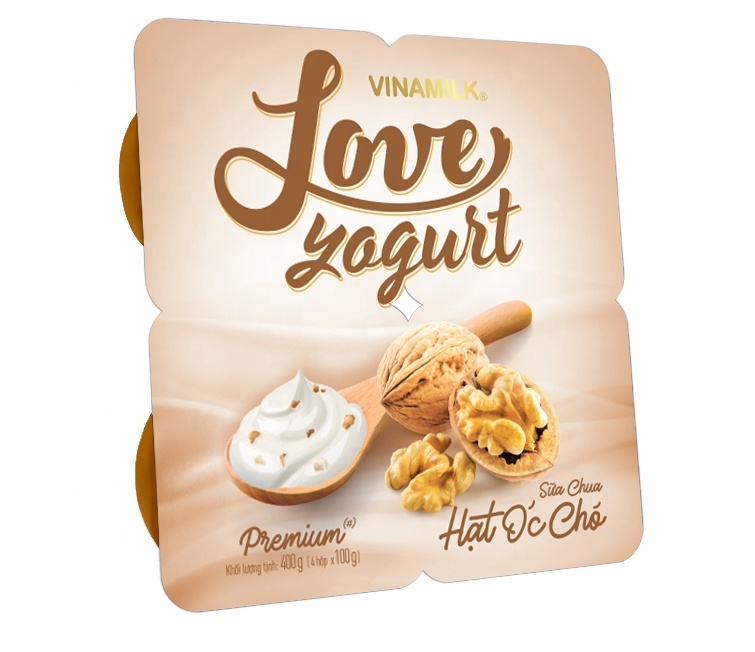 High Quality Vietnam Yogurt - Vinamilk Love - Walnut - Packing 100g x 48 boxes Halal Shelf life 60 days For everyone GMP Fresh