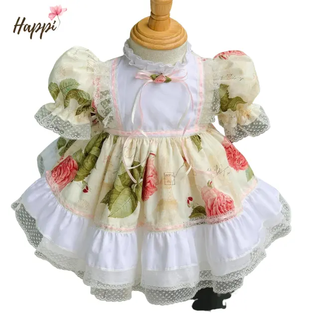 Wholesale Handmade Heirloom Floral Lace Girl Dress