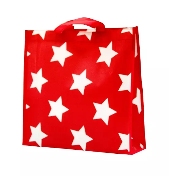 Hot Selling Luxury Design PP Non Woven STAR BLUE BAG Red White Film Color Customized Specifications Usage for Shopping