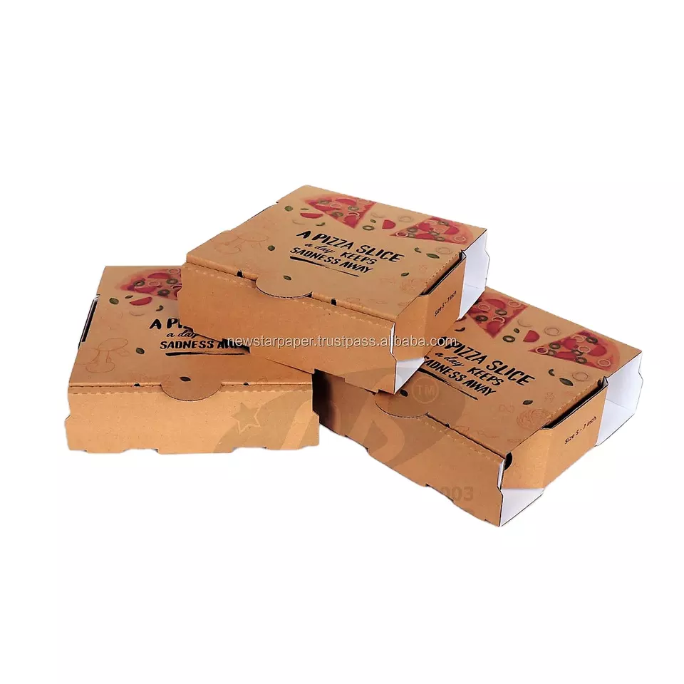 Carton Pizza Packaging Wholesale high quality Custom logo printing corrugated Pizza box 7 9 12 14 16 inch