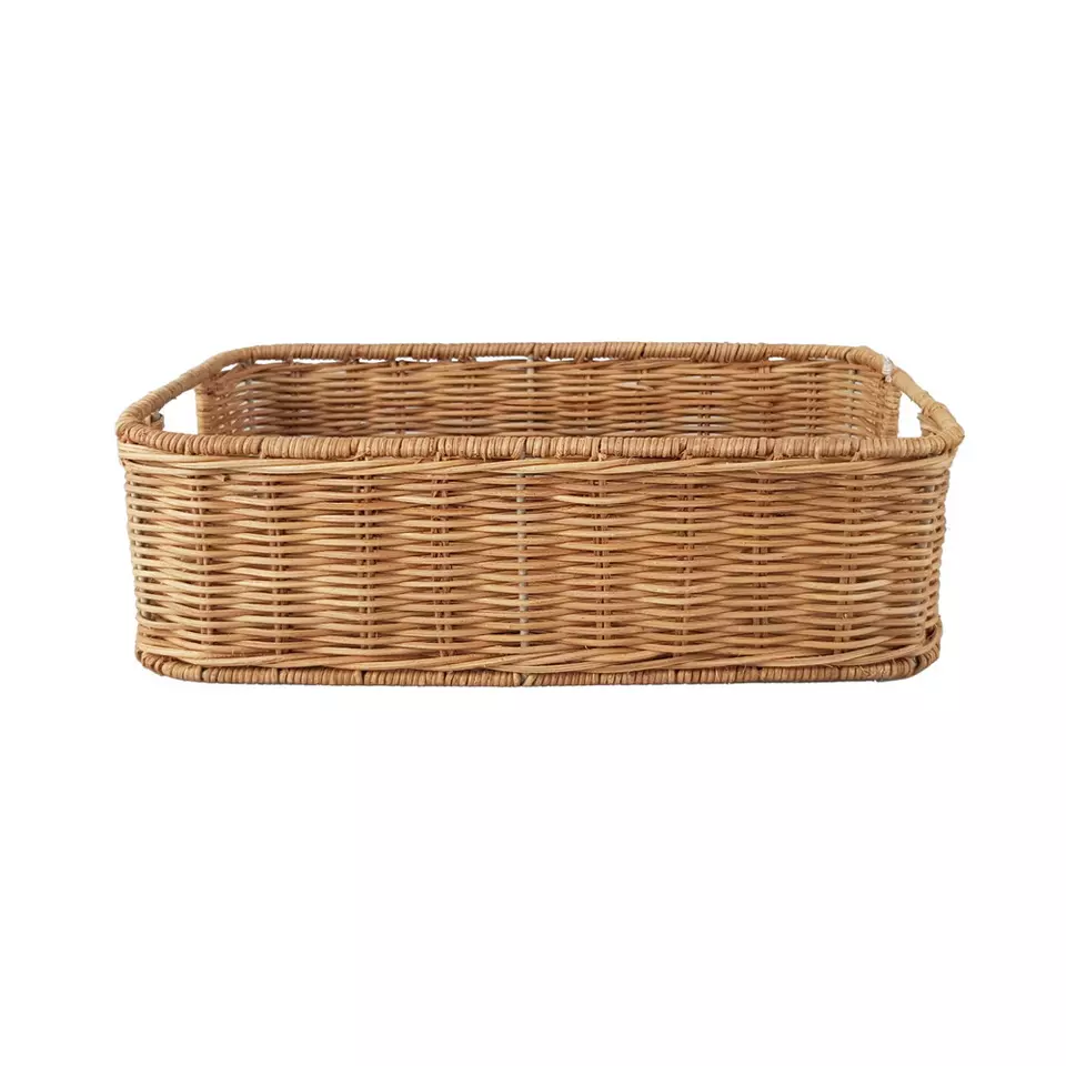 Natural rattan tray and basket, made in Vietnam, woven by hand cheap price with modern shape