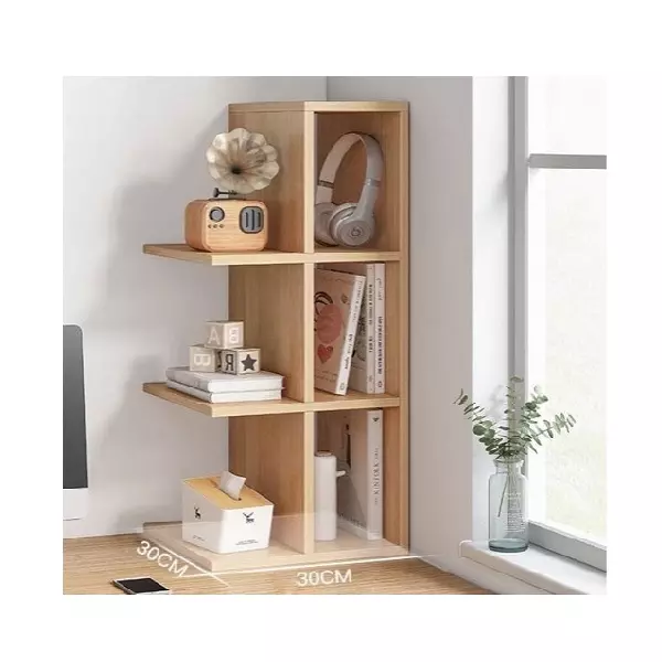 30*30*90 cm Dimensions High Quality Decorative Book Holder MDF Wood Classic Design Foldable Standing Bookcase for Office/Home
