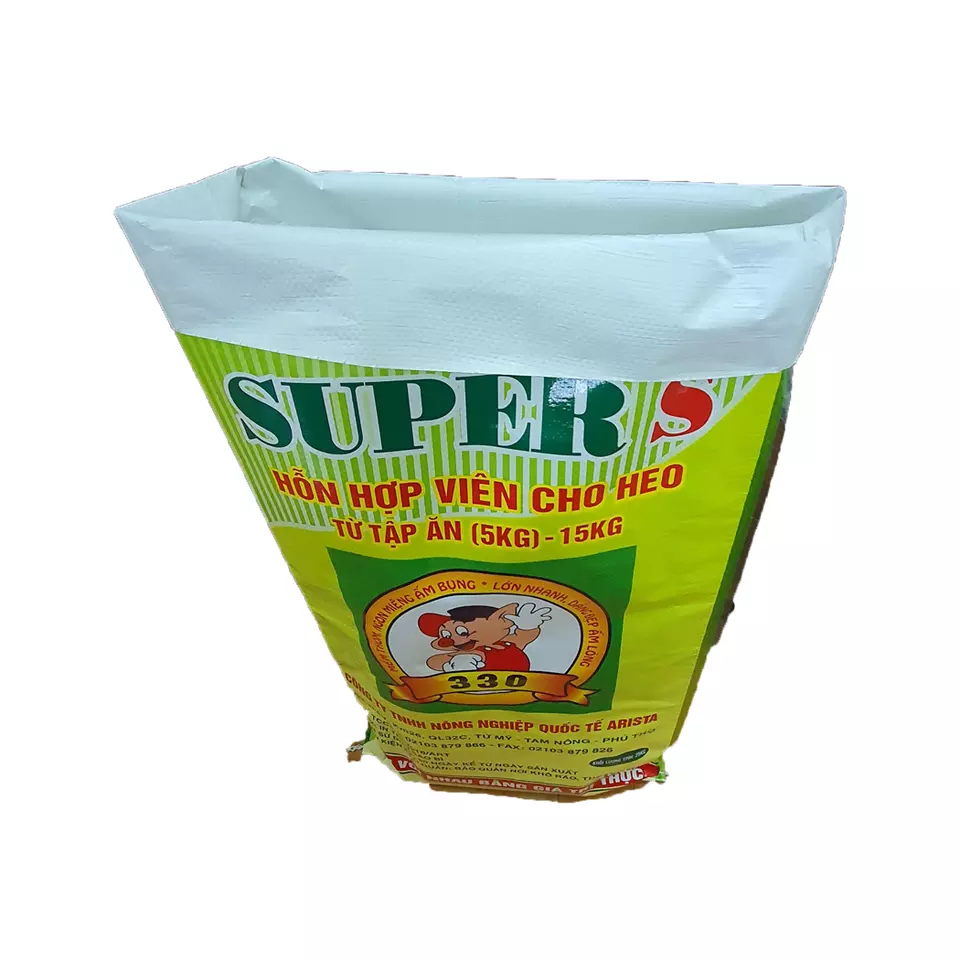 PP eco friendly moisture proof woven bag with BOPP laminated for animal feed packaging fertilizer