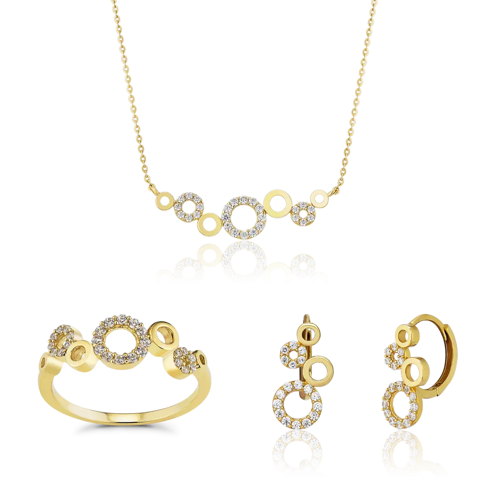 Luxury Jewelry With Latest Design 14K Gold Jewelry Set Wholesale 18K Gold Necklace Made In Vietnam HTJ Brand PTB329