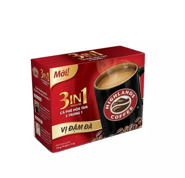 Wholesale Vietnamese Coffee Highlands Coffee 3in1 Instant Milk Box (17g x 10 packs)