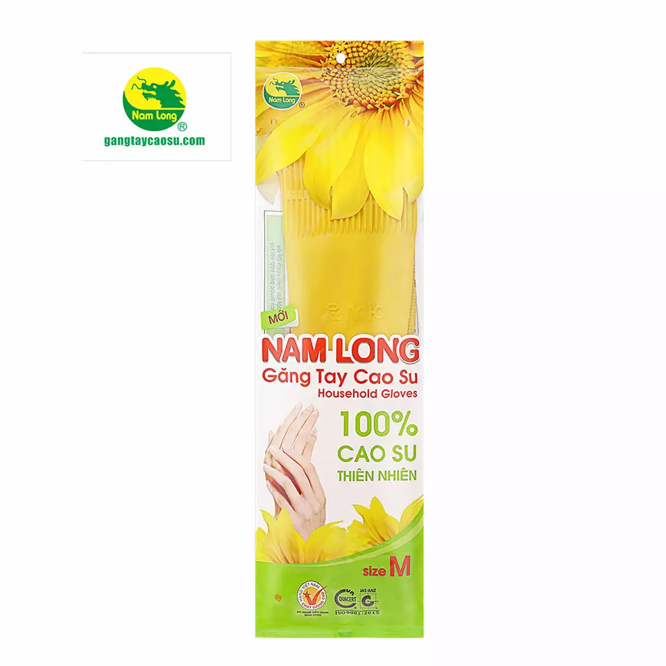 Nam Long Nature Rubber Household Gloves for Kitchen size 7 (S)-30cm made in Vietnam useful for household chore safe for hand