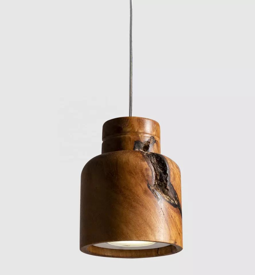 bedside lamps in the bedroom -Rustic wooden pendant lamp - delicate from natural wood -LP-PA17