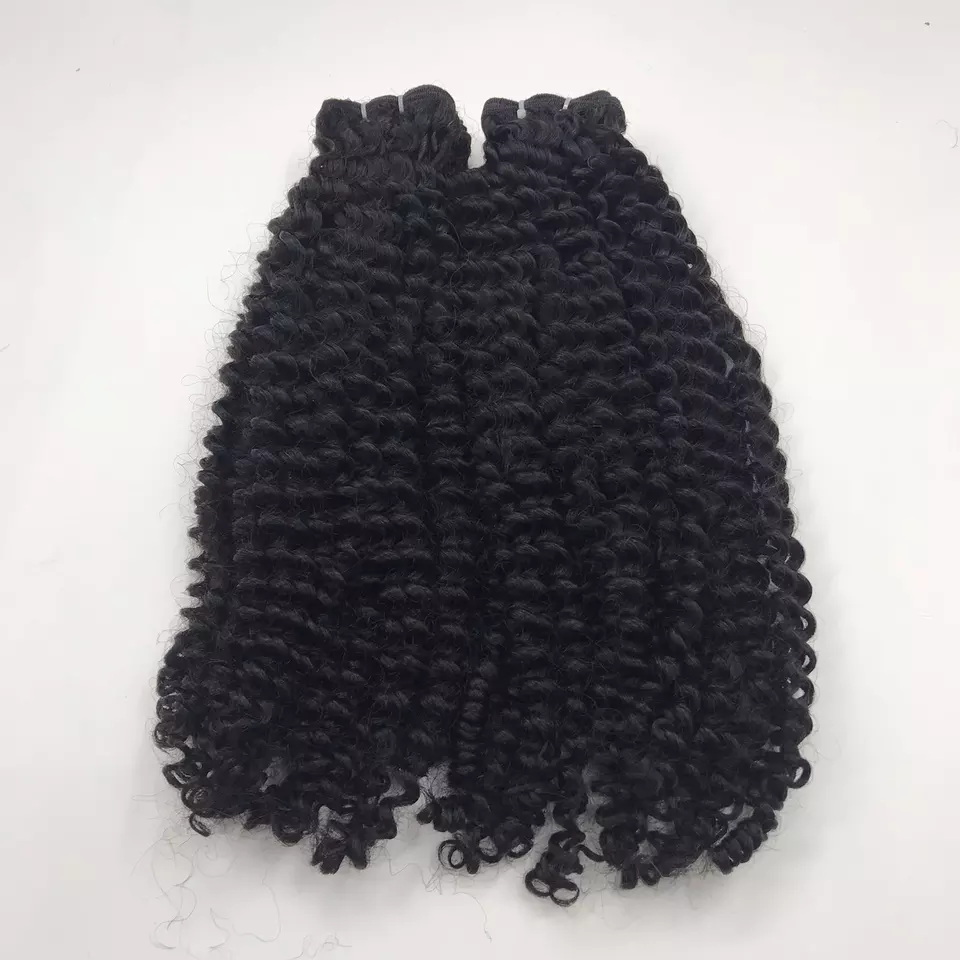 Wholesale 2022 Machine Weft Hair Deep Curly Black Color Hair Extensions from Vietnam Best Supplier
