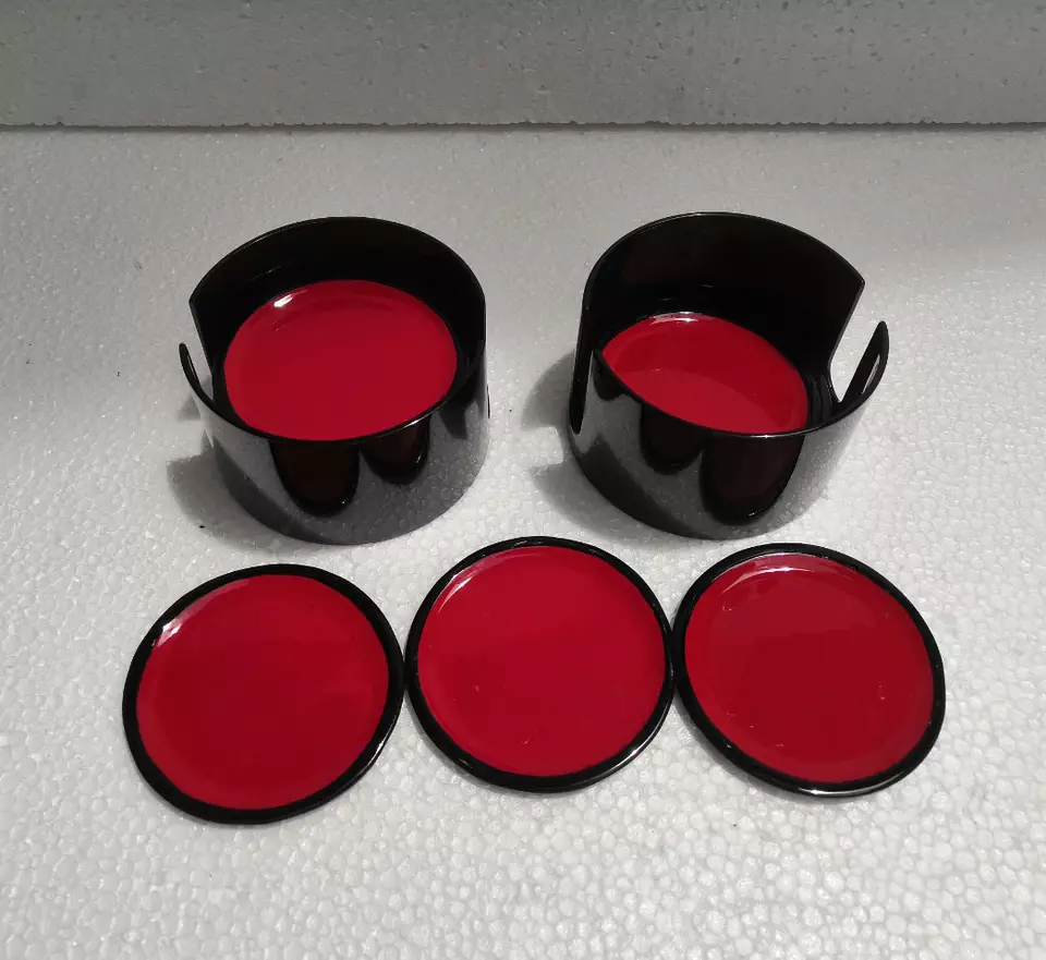 Lacquer cup Coasters with 6pcs gift eco-friendly