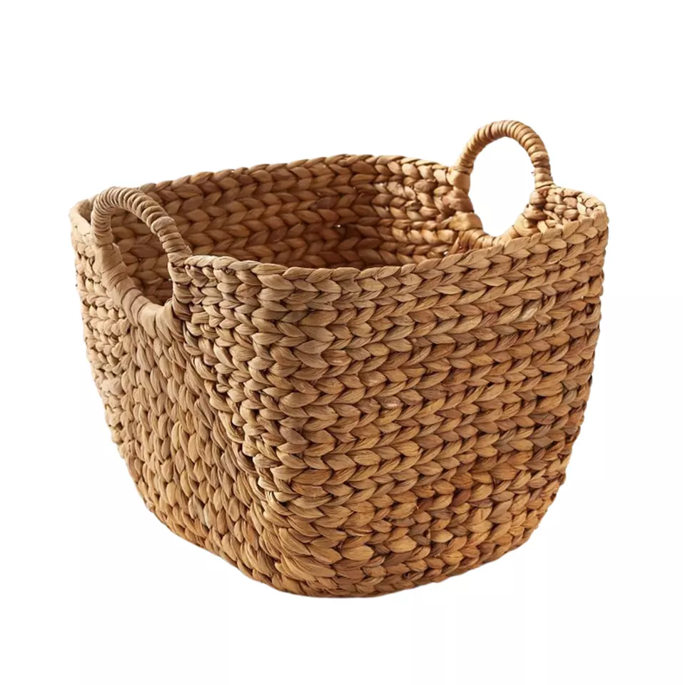 Color Design Graphic Customized Good Price Wholesaler Top Quality Natural water hyacinth basket w/handle Hot Selling Grade