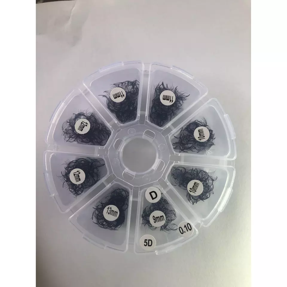 Wheel Mixes Fan Eyelashes 5D Material Synthetic Hair C, CC, D,DD, U, M, L Curl 1200 fans/ box Quantity