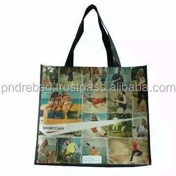 Cheap factory PP woven shopping bags with lamination