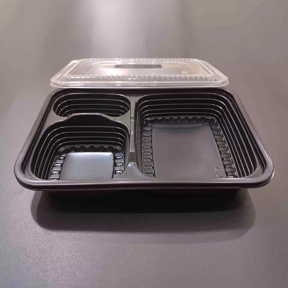 Plastic lunch trays with 3 compartments