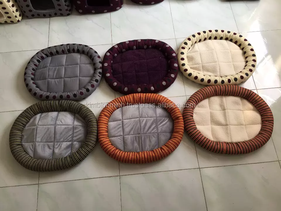 Wholesale pet oval round bed, comfortable dog beds, fashion pet shop made in Vietnam