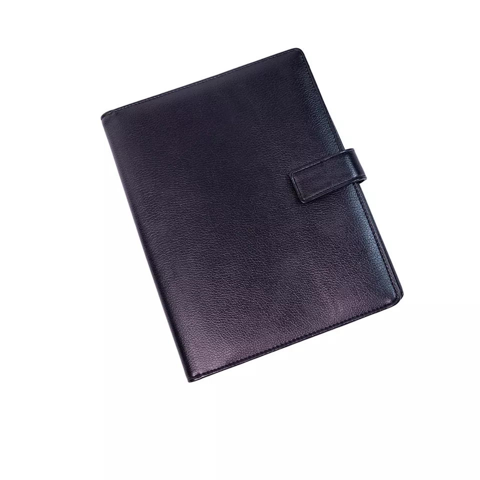 Custom logo business leather notebook journal magnetic buckle notepad with card holder planner high quality