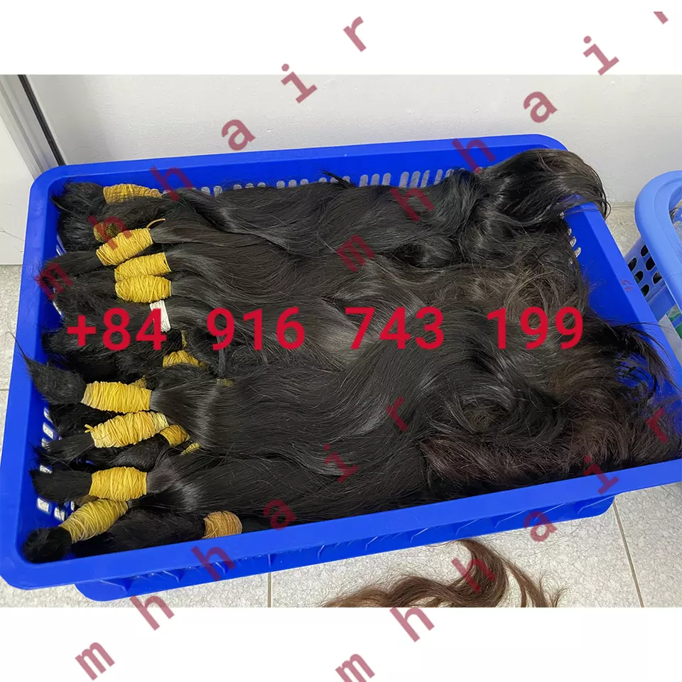 Bulk Raw Vietnamese Virgin Human hair extension, Raw Straight Wholesale Bundle Virgin hair vendors, One donor bulk hair