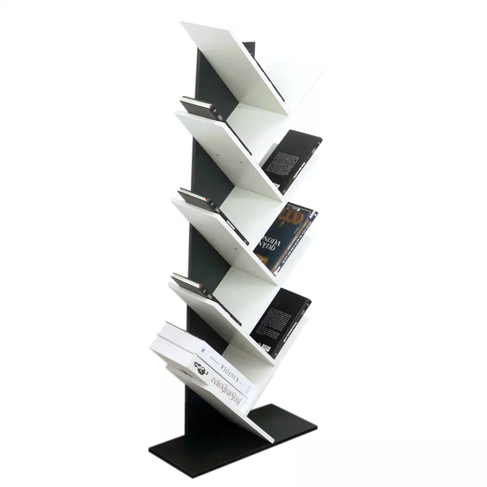 OEM Factory Price Customize Wood Tree Shaped 9 Storey Bookshelf Bookcases Storage Display Organizer - GP03