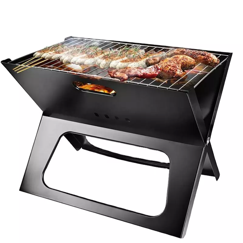 Hot Selling Outdoor Camping Black X Shape Portable Charcoal Table Folding BBq Grill fire pit fire table portable fire pit