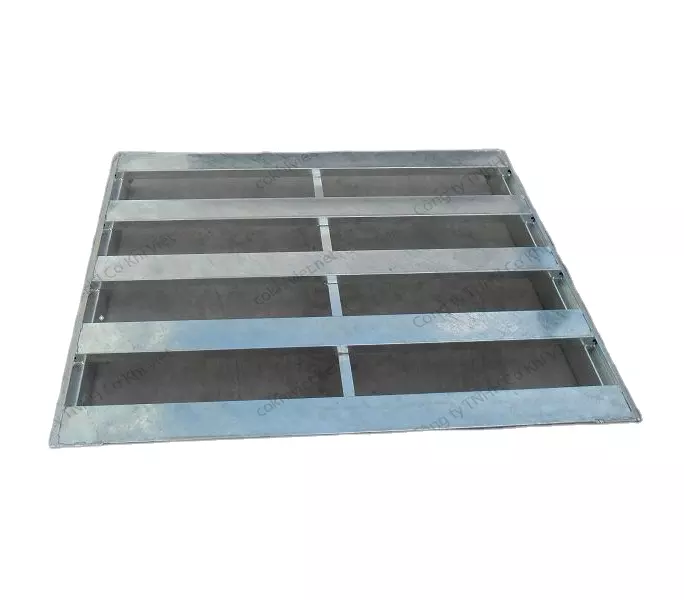 Galvanized iron pallet contains cargo, load capacity of 1000kg