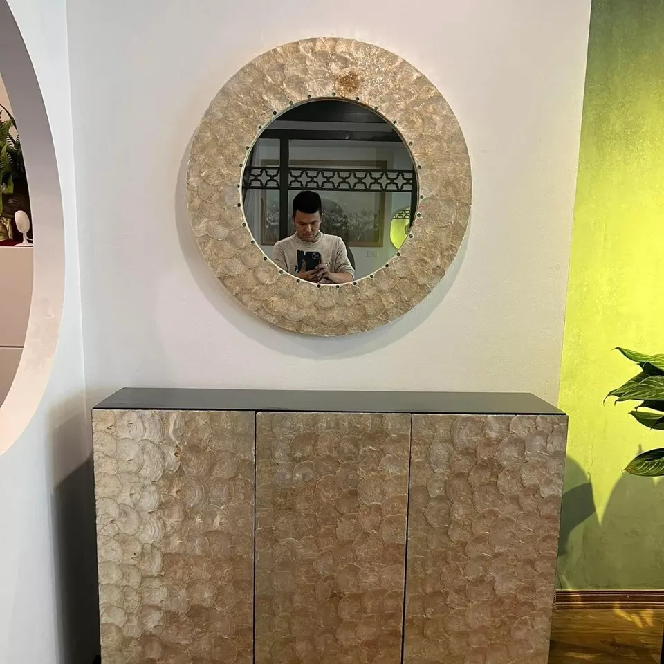 Natural Rattan Mirror Vintage Art Decorative Wall Hanging Mirror Modern Design Made In Vietnam