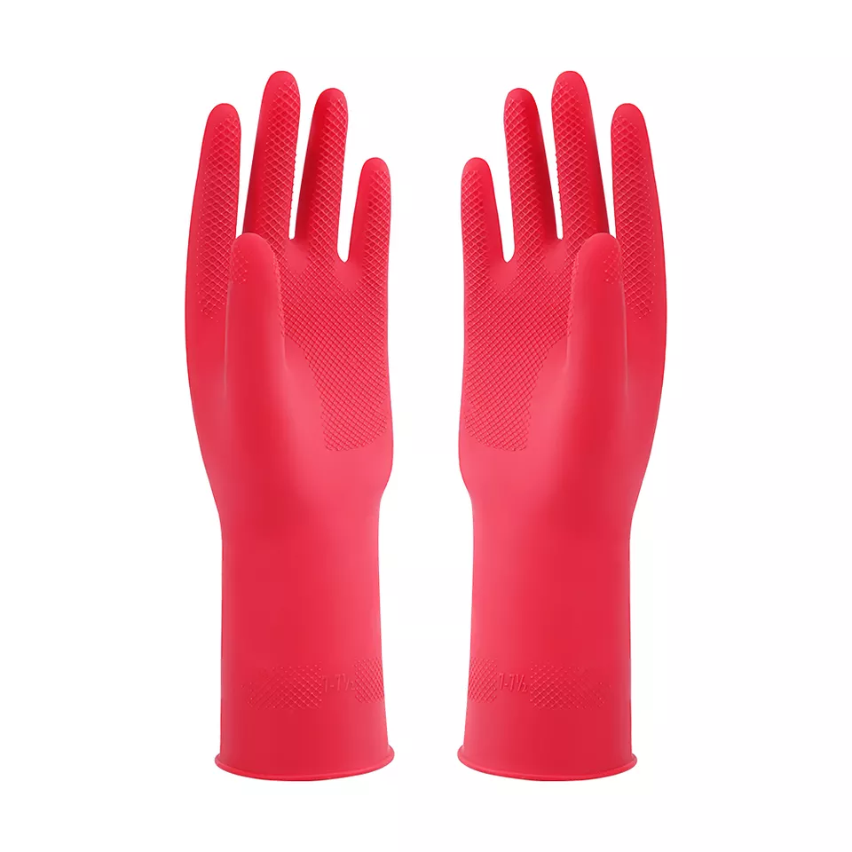 Household Waterproof Rubber Glove Kitchen Cleaning Long Sleeve Gloves Cheap Sale