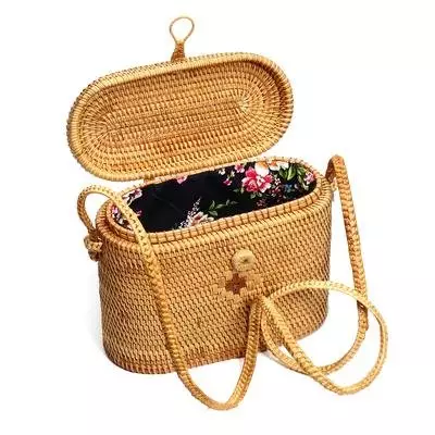 Hot Seller Beach Bag 100% Natural Women 1pc/poly Bag Fashion Rattan Bamboo Fiber Single Customized Size Accept Customized Logo