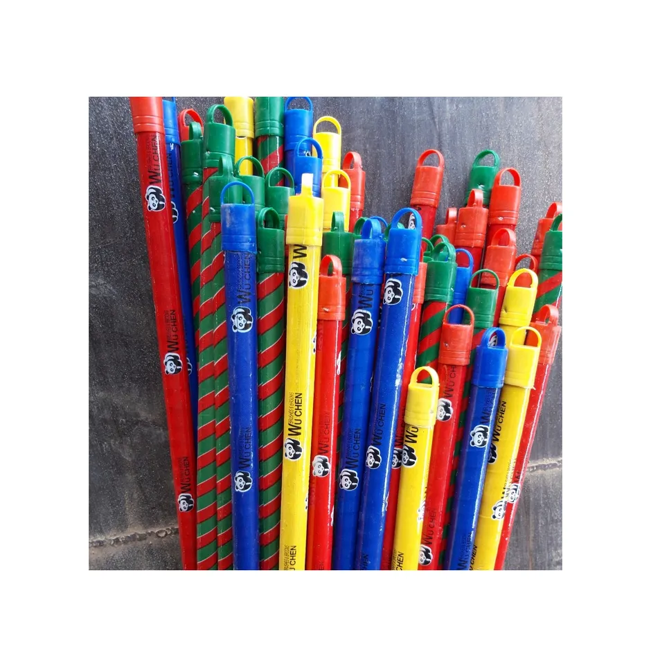 High quality Panda and Trip Color PVC Wooden Broom Handle in Vietnam