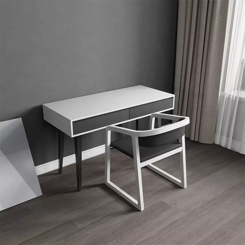 Various Size Modern White Wooden Student Computer Study Desk Table Chair With Environmental Friendly Materials
