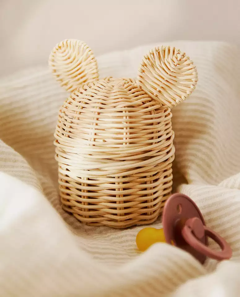 Mini Rattan Mouse Basket for Kids/ Toys for Kid/ Eco-friendly Kids' Furniture Mini Handwoven Storage Basket Made by Vietnam