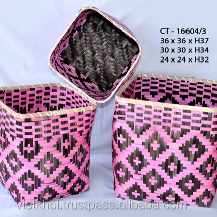 Set of three Bamboo basket