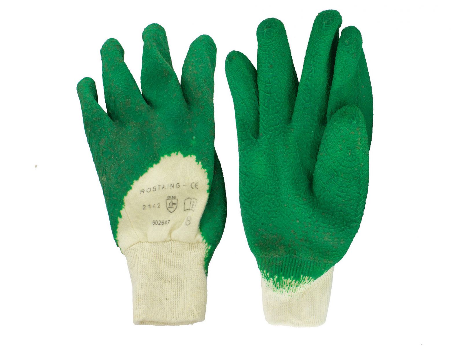 100% cotton Cloth Gloves with a rubberized wrist strap (Rostain)