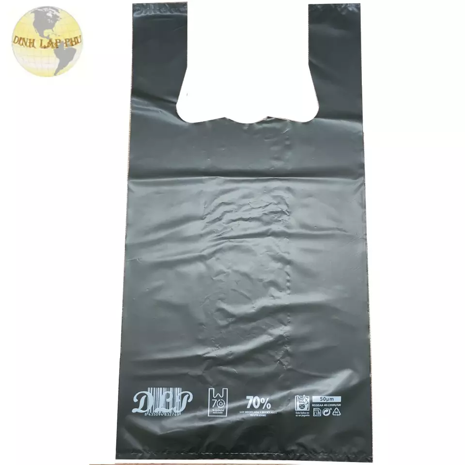 HDPE plastic shopping T- shirt bag  Singlet Colourful Manufacture in Vietnam High Quality