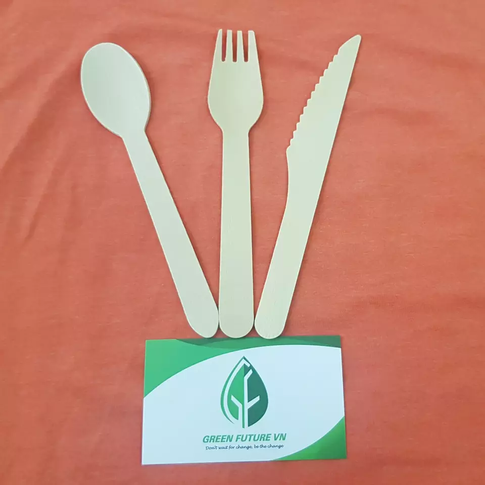 wholesale disposable wooden cutlery with spoon fork and knife for EU Market/wooden cutlery disposable