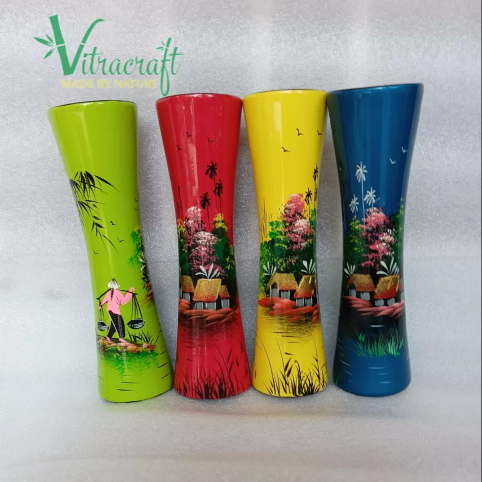 Flower vase decorated with lacquer, there are many designs for you to choose. Vivid hand-drawn textures. Make meaningful gifts Handmade Vietnam