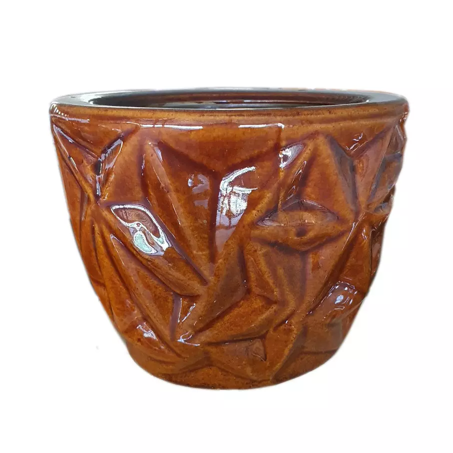 The High Quality Vietnamese Small Glazed Flower Pots With The Modern Style By Ceramic