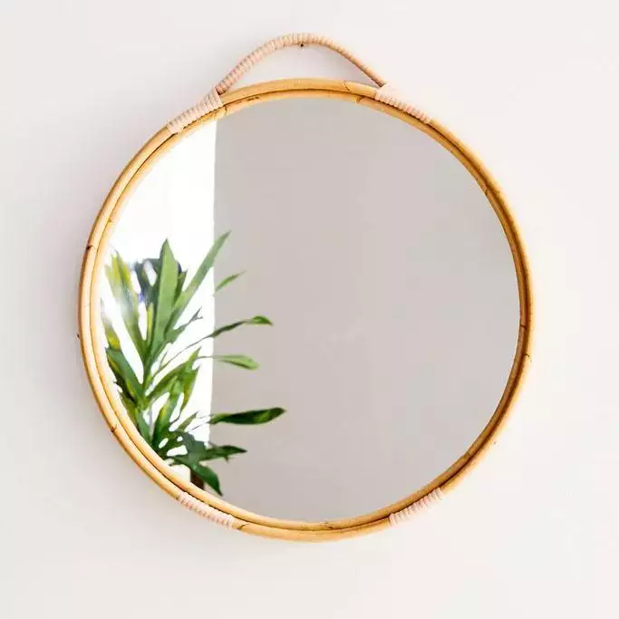 Modern Rattan Round Wall Mirror; Hot Trend Eye-catching Rattan Mirror; Natural Decorative Rattan Mirror
