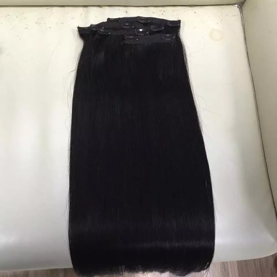 Wholesale 100% virgin cuticle aligned hair CLIP IN human hair extension